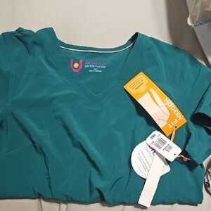 Green V-Neck Scrub Top